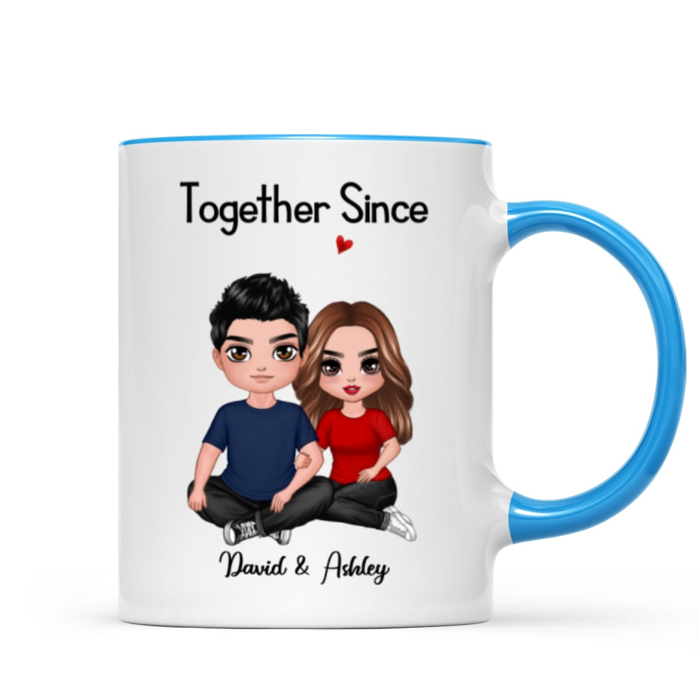 Embracing Doll Couple Sitting Valentine¡®s Anniversary Gift For Him Gift For Her Personalized Mug